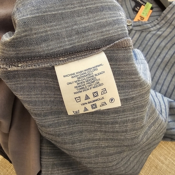 Land's End Size 10 100% Cotton Blue Stripe Tie Waist Belt Dress Dry Cleaned - Picture 6 of 12